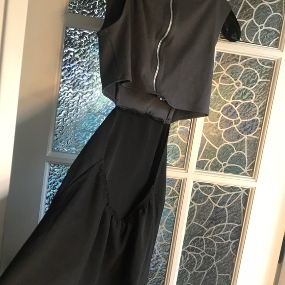 Juniors Hi-low dress with open back - gray/Black - Picture 3 of 4